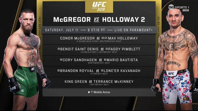 UFC 329 fight card