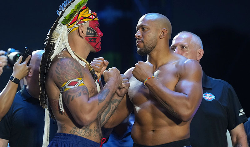 alex pereira ciryl gane staredown