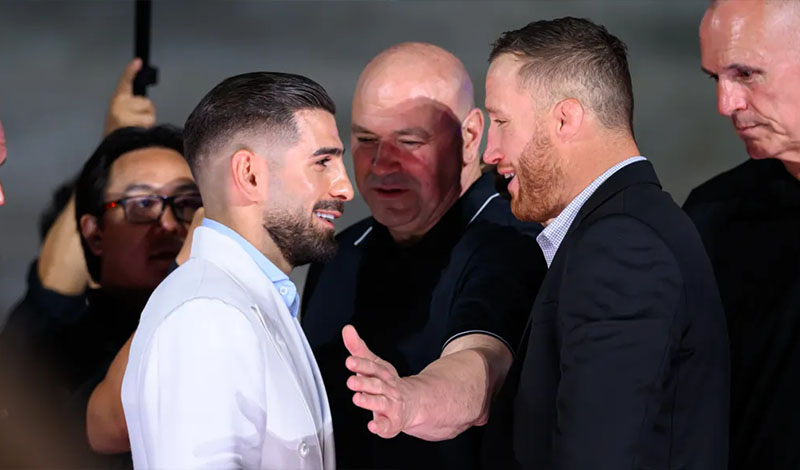 justin gaethje ilia topuria face off ufc white house