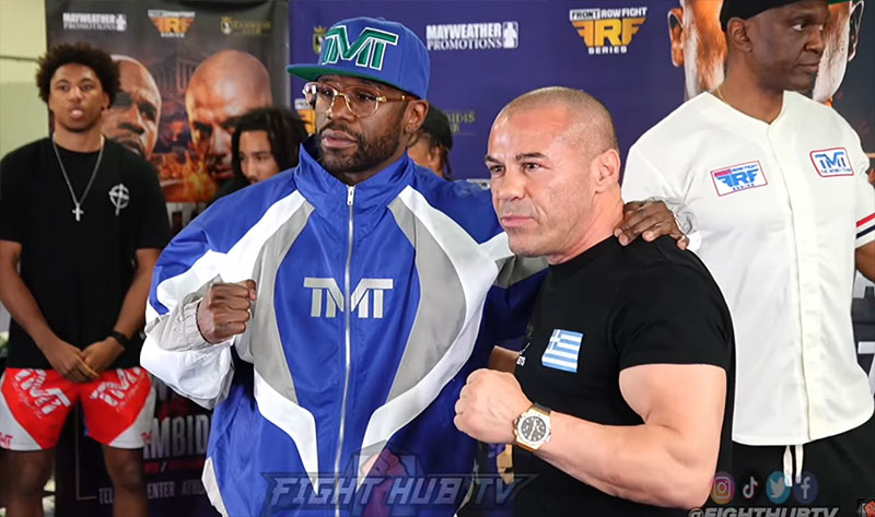 mayweather zambidis staredown
