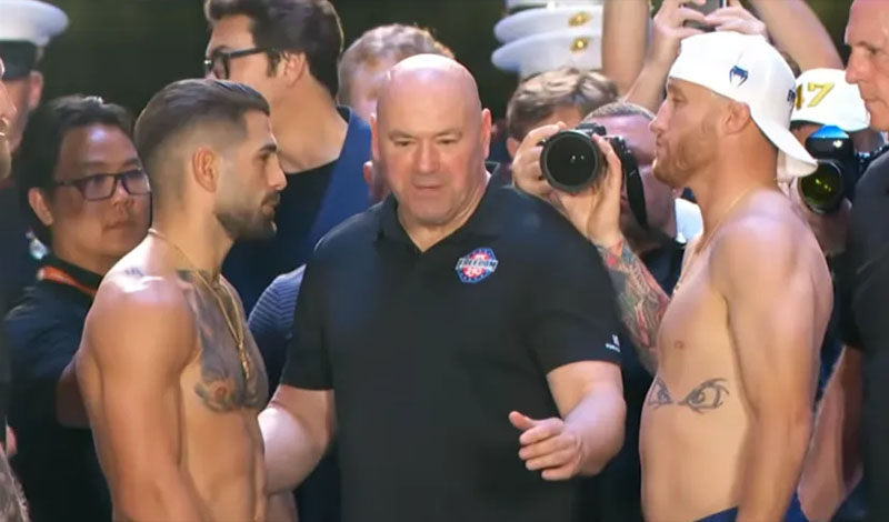 topuria gaethje staredown