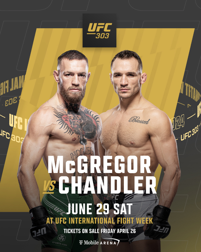 conor mcgregor michael chandler ufc 303 poster